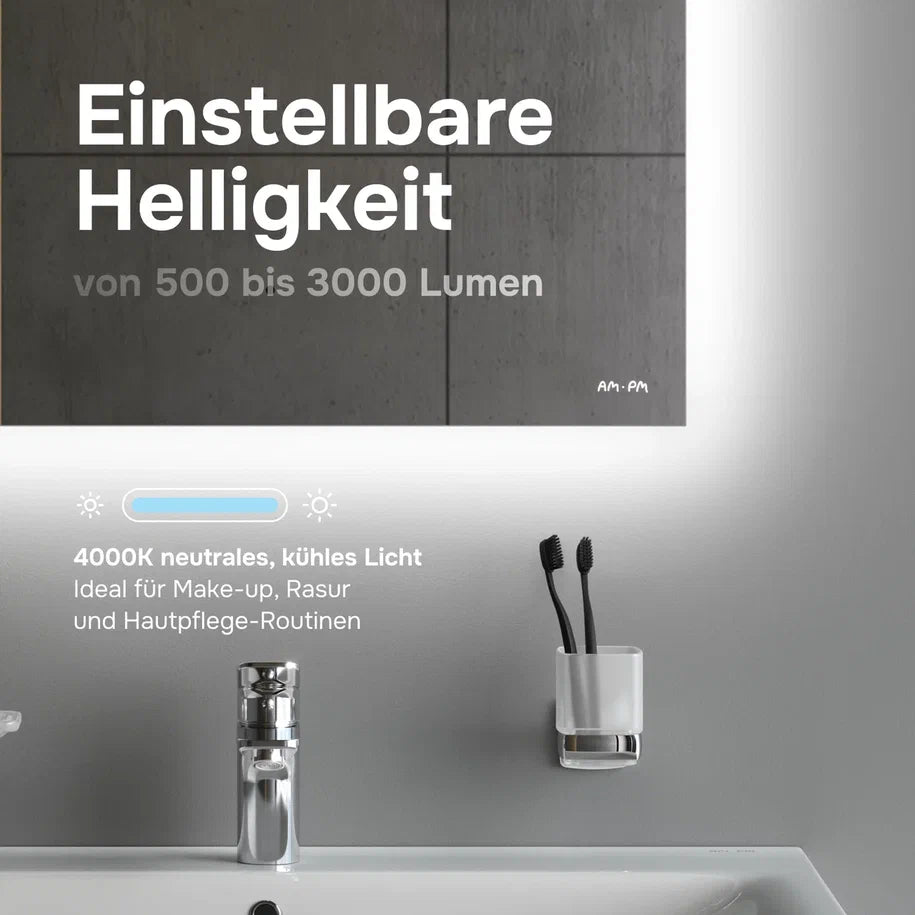Ensemble de meubles de salle de bains avec lavabo et miroir de salle de bains LED, 60 cm, 2 portes, blanc brillant–MPA0601WGCMO1