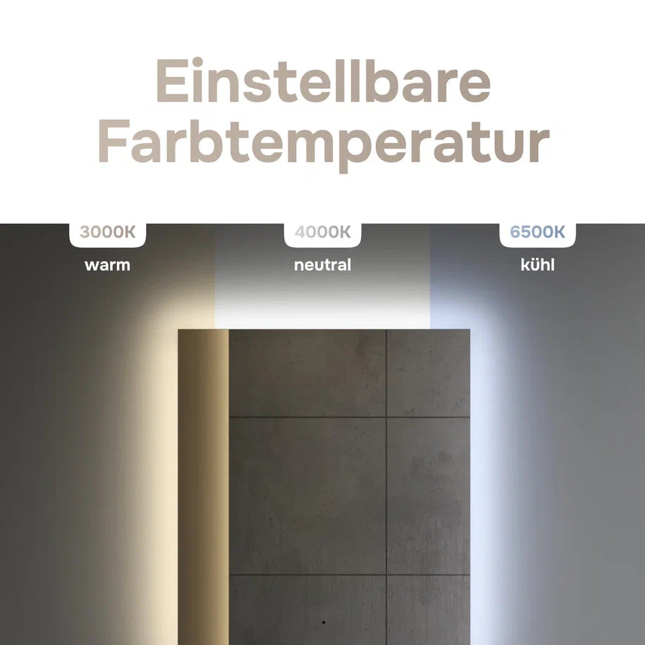Ensemble de meubles de salle de bains avec lavabo et miroir de salle de bains LED, 60 cm, 2 portes, blanc brillant–MPA0601WGCMO1