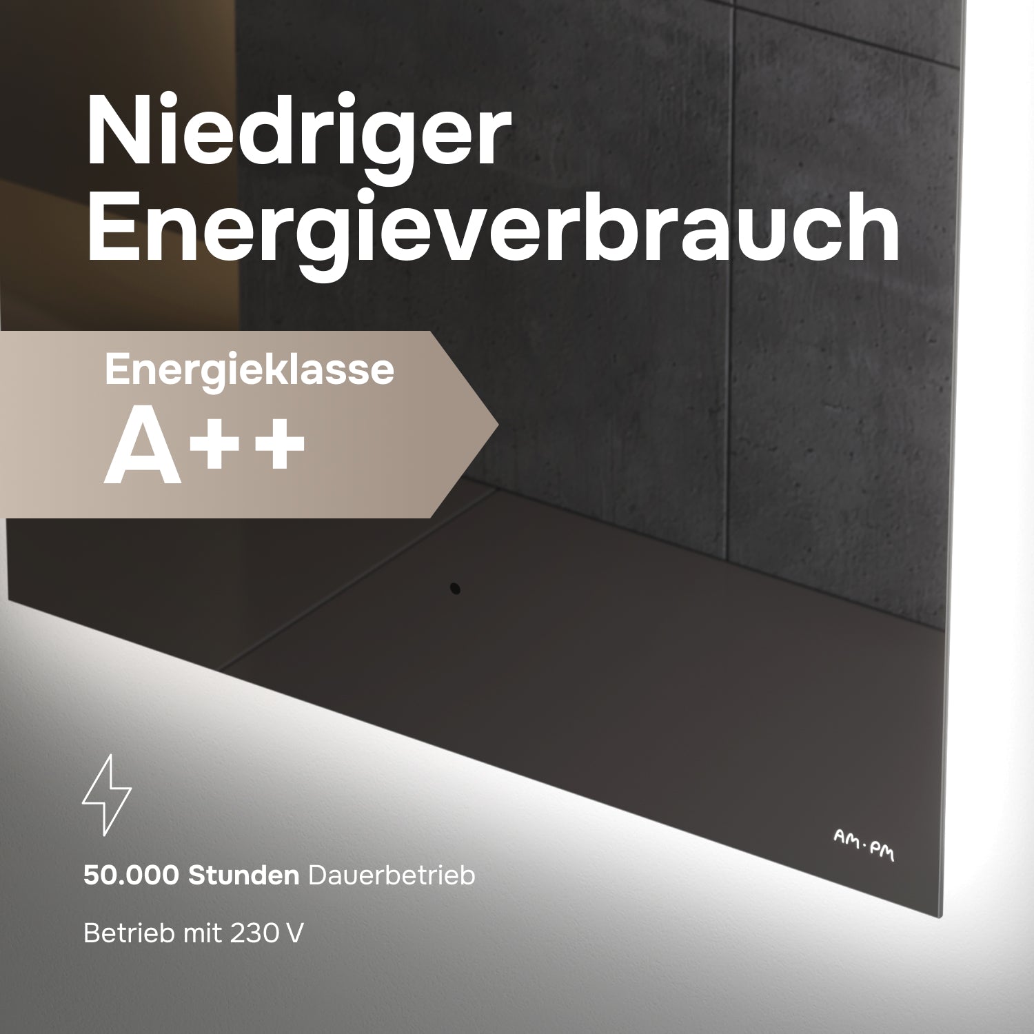 MTAMOX10801S Miroir LED 80 cm Hit-à intensité variable, sans contact, antibuée