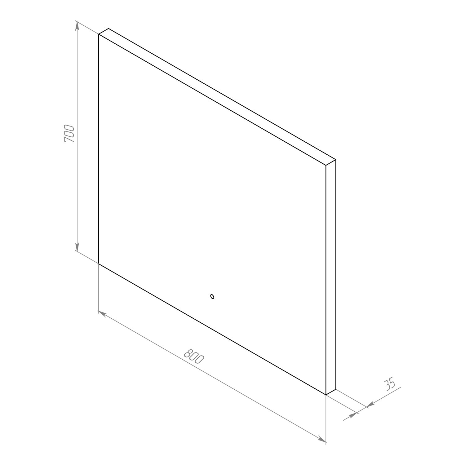MTAMOX10801S Miroir LED 80 cm Hit-à intensité variable, sans contact, antibuée