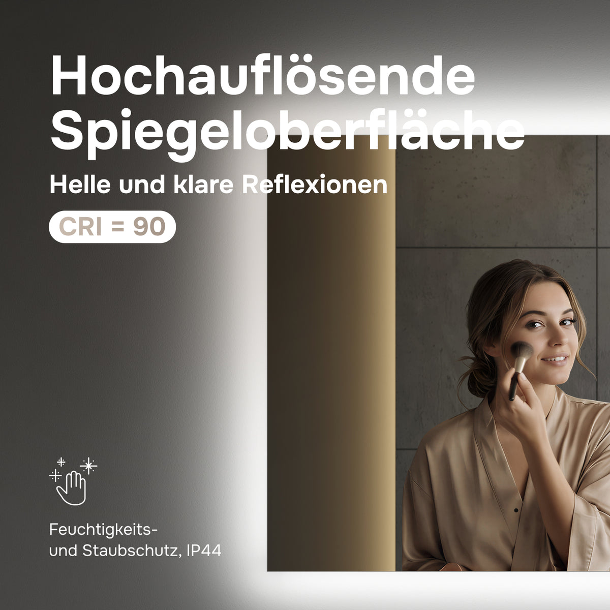 Miroir de salle de bain LED Hit 100 cm, intensité réglable, sans contact, antibuée–MTAMOX11001S