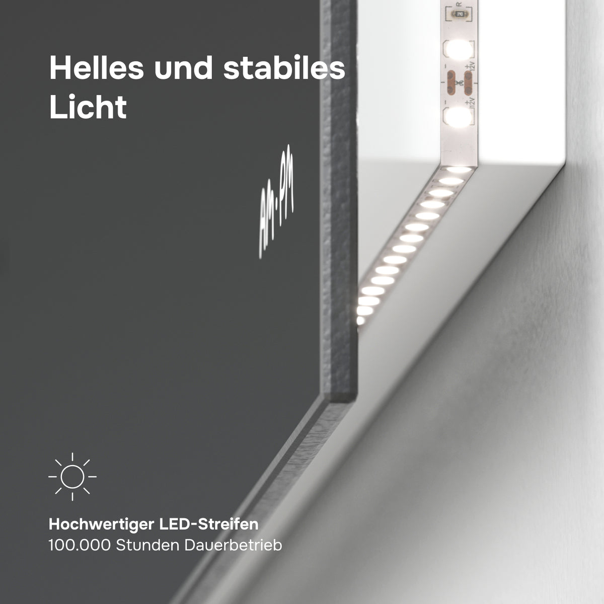 Miroir de salle de bain LED Hit 100 cm, intensité réglable, sans contact, antibuée–MTAMOX11001S