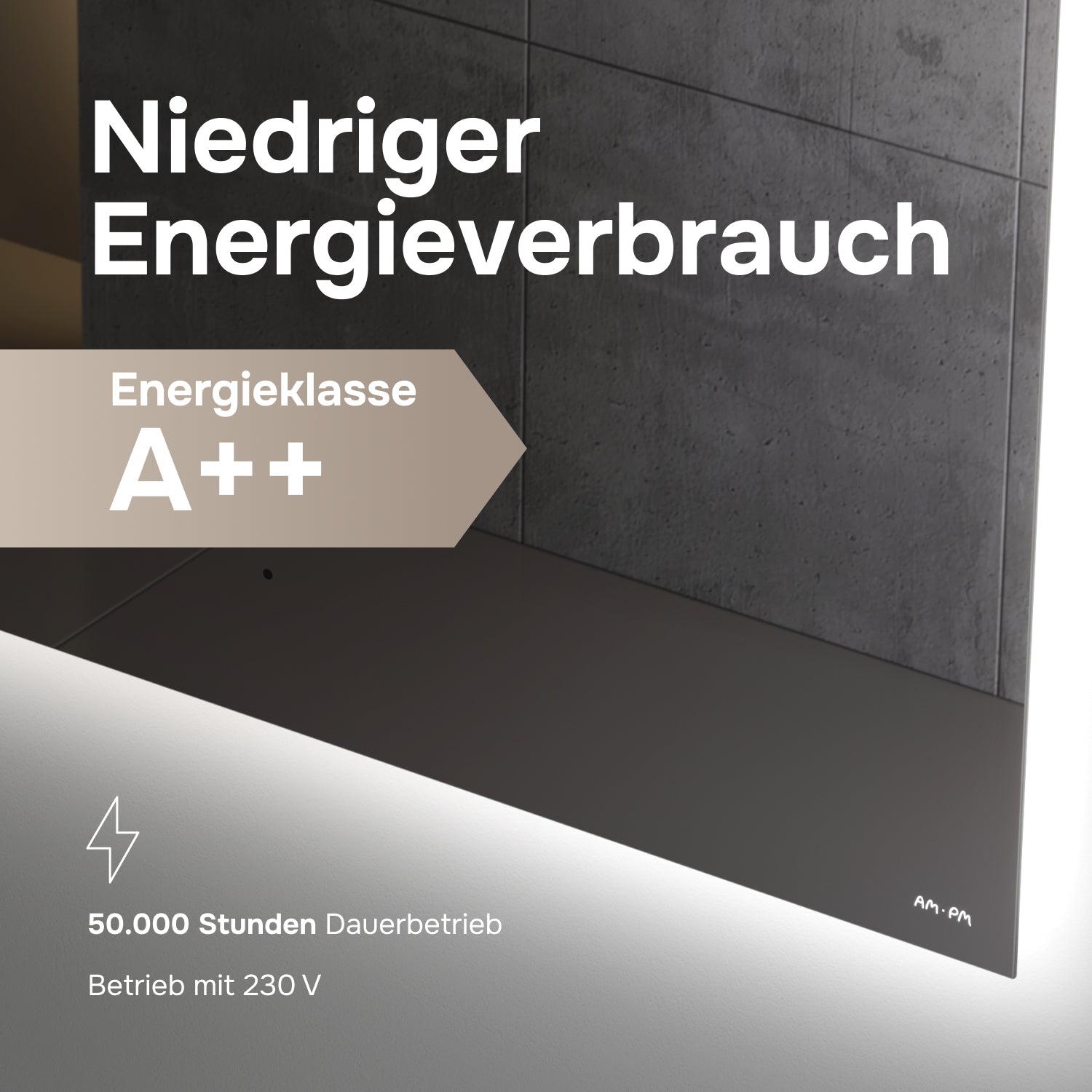MTAMOX11001S Miroir LED 100 cm Hit-à intensité variable, sans contact, antibuée