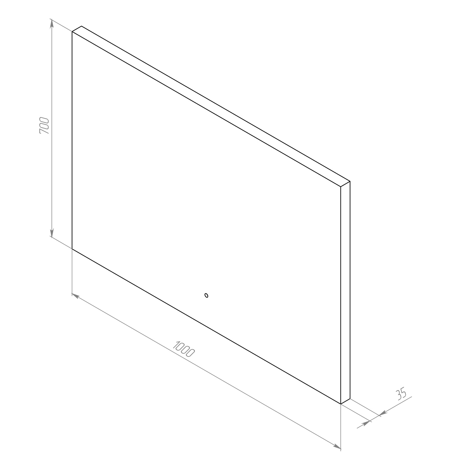 MTAMOX11001S Miroir LED 100 cm Hit-à intensité variable, sans contact, antibuée