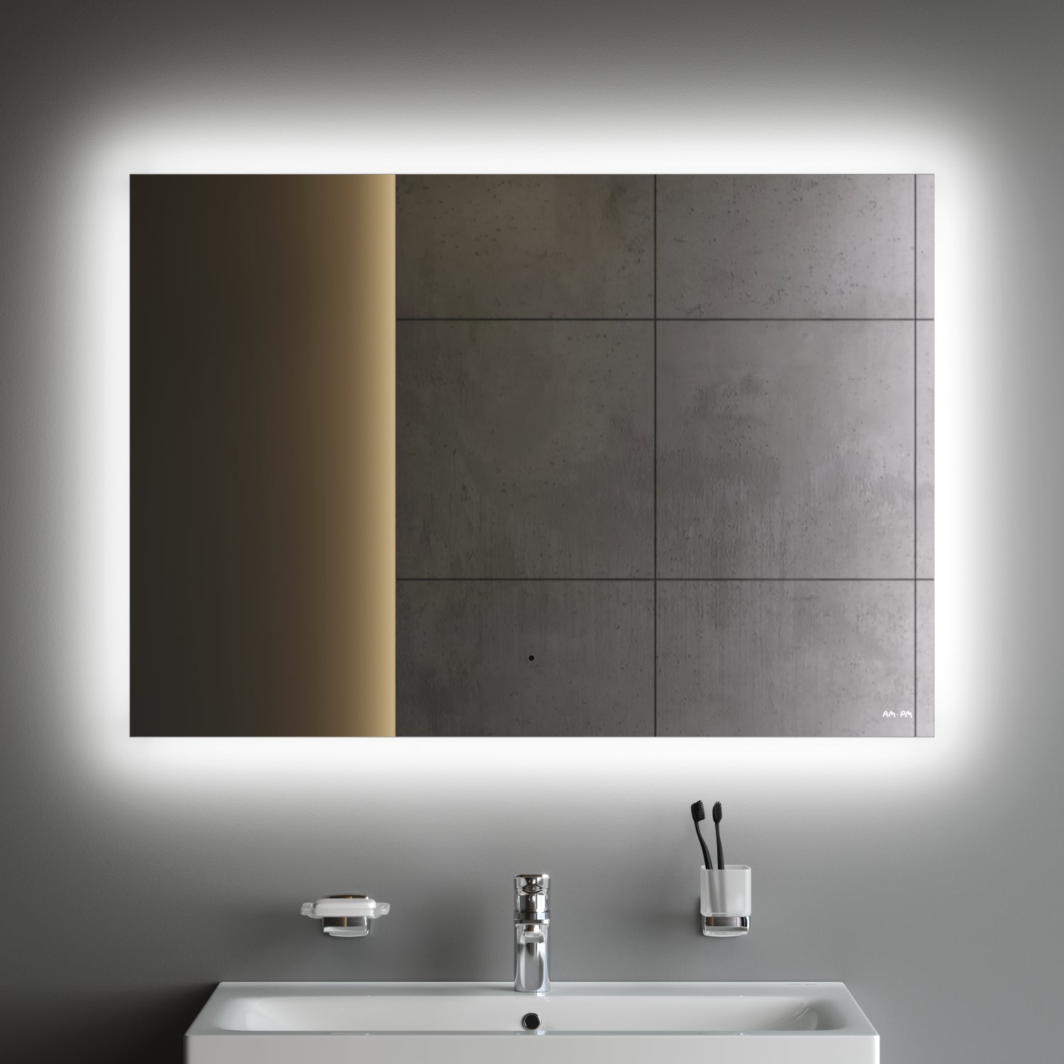 MTAMOX11001S Miroir LED 100 cm Hit-à intensité variable, sans contact, antibuée