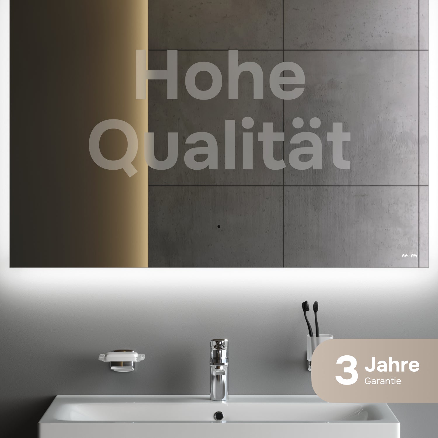 MTAMOX11001S Miroir LED 100 cm Hit-à intensité variable, sans contact, antibuée