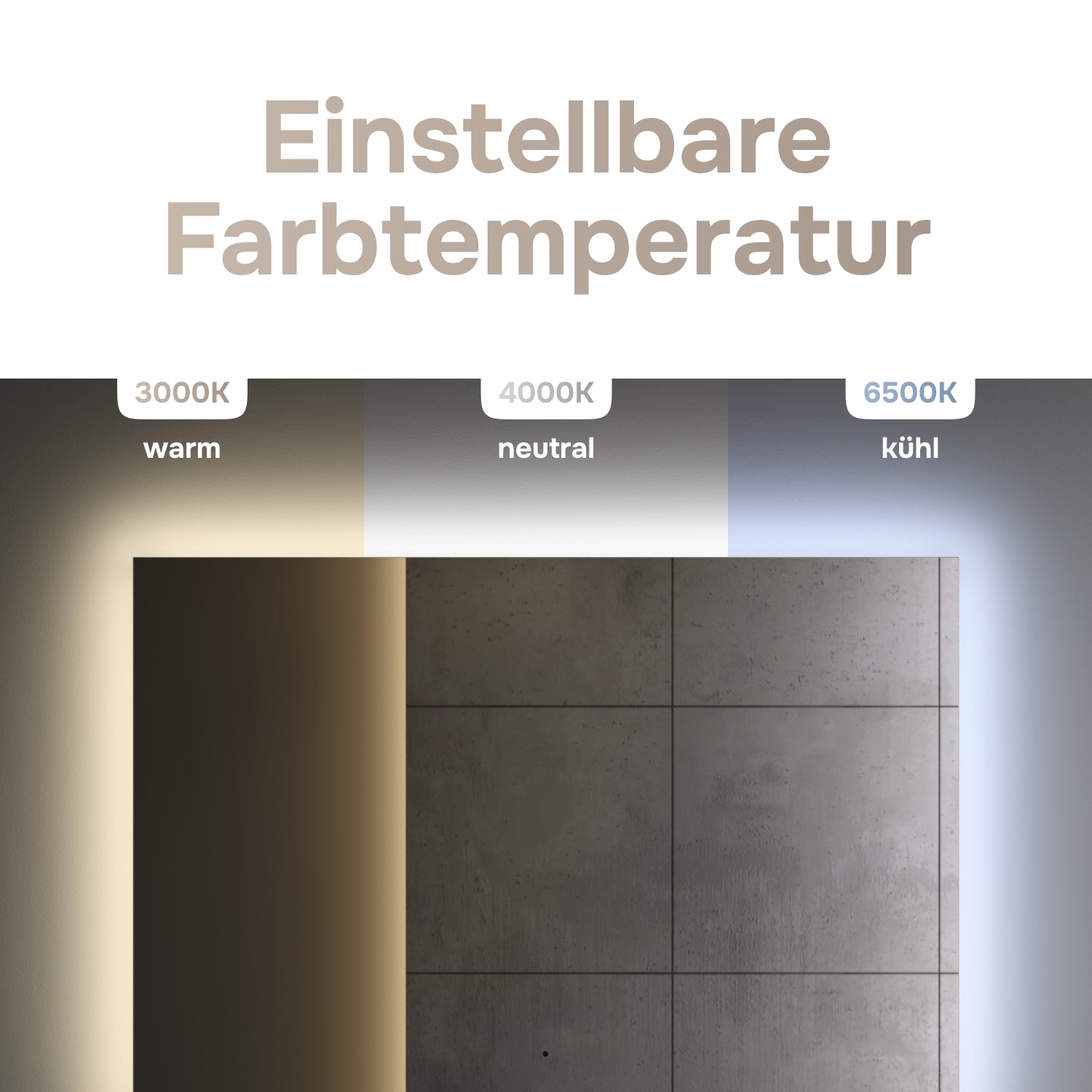 MTAMOX11001S Miroir LED 100 cm Hit-à intensité variable, sans contact, antibuée