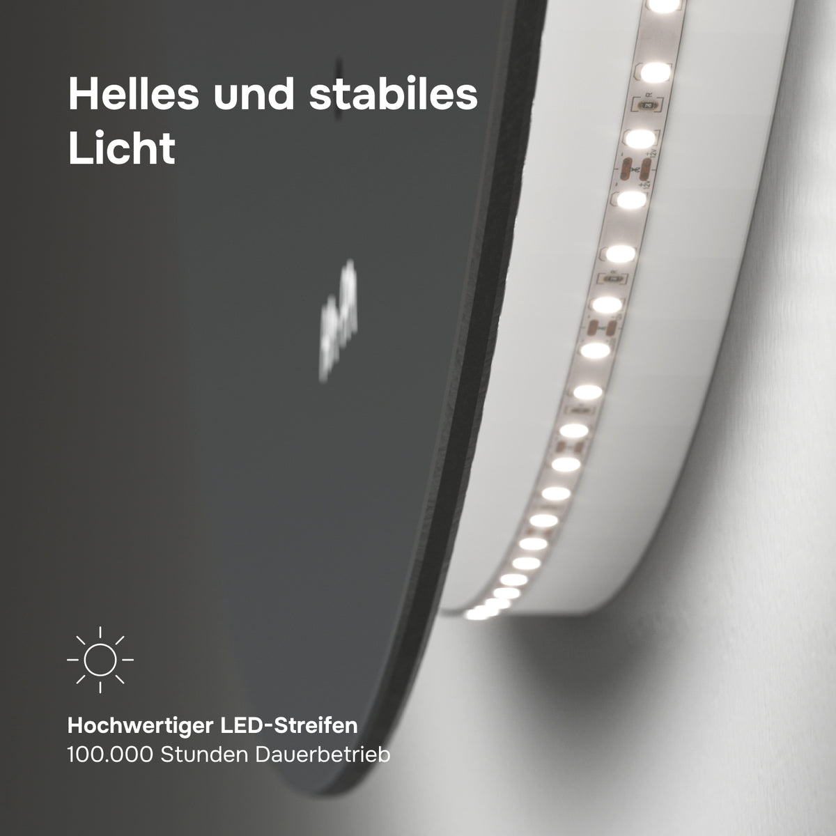 Miroir de salle de bain LED Hit 60 cm, intensité réglable, sans contact, antibuée–MTAMOX40601S