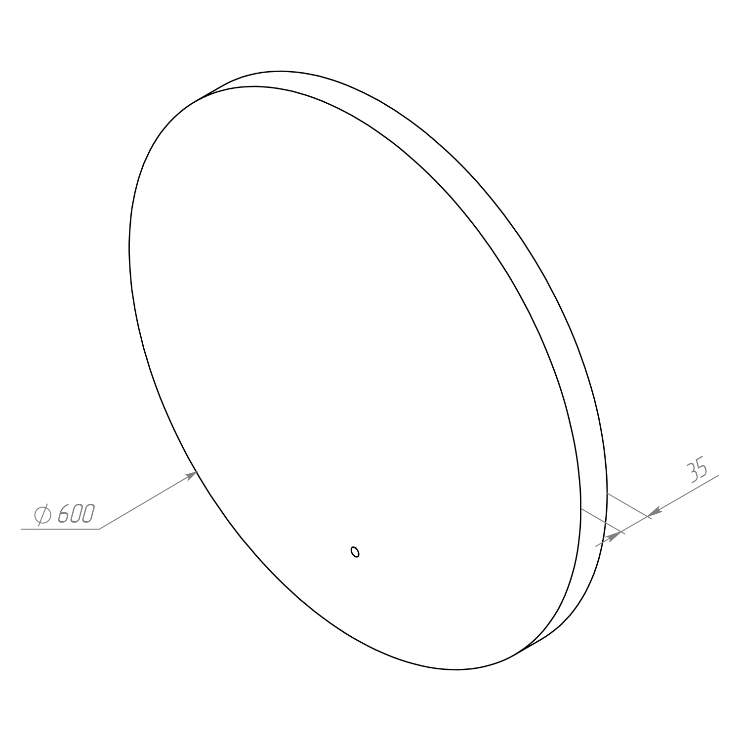 MTAMOX40601S Miroir LED 60 cm Hit-à intensité variable, sans contact, antibuée