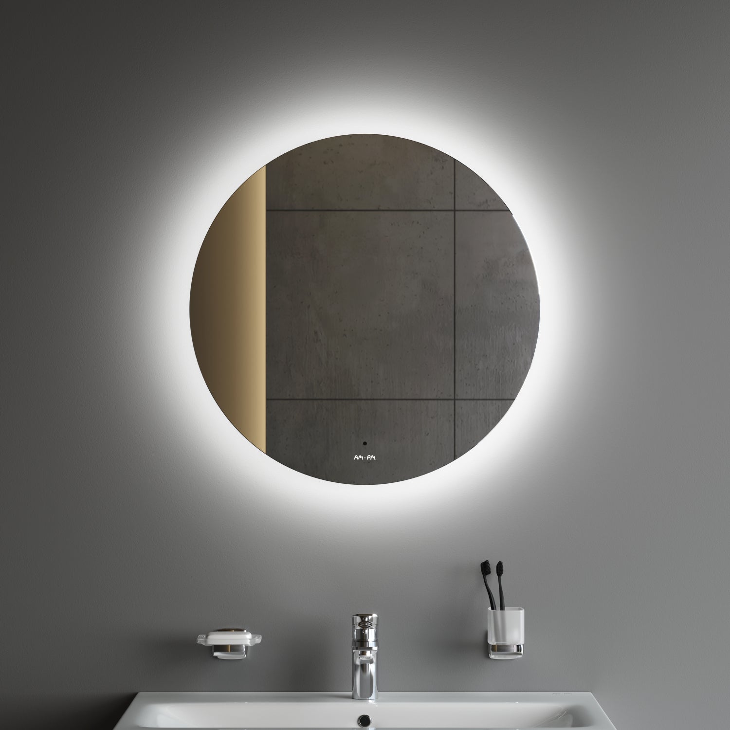 MTAMOX40601S Miroir LED 60 cm Hit-à intensité variable, sans contact, antibuée
