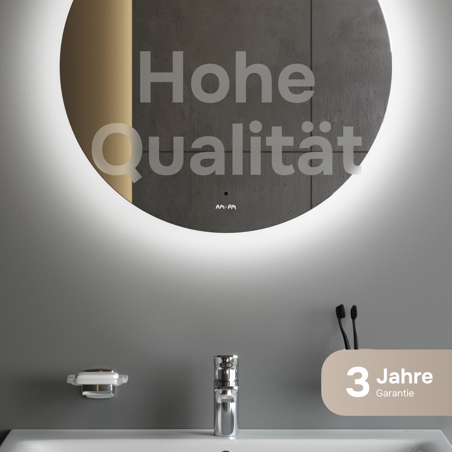 MTAMOX40601S Miroir LED 60 cm Hit-à intensité variable, sans contact, antibuée