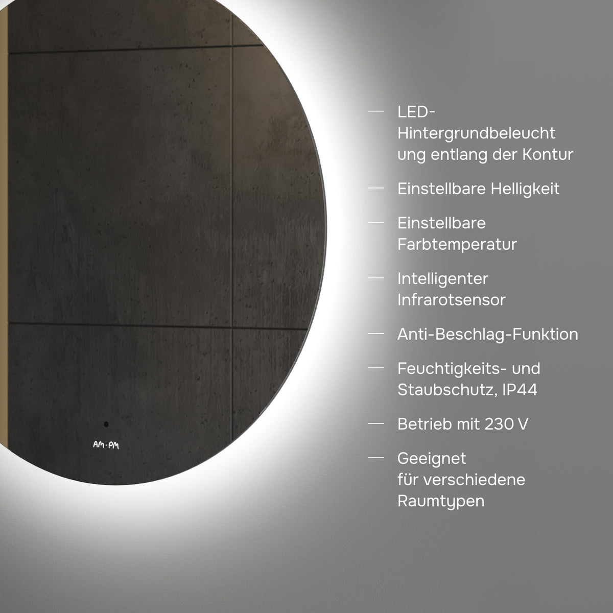 Miroir de salle de bain LED Hit 60 cm, intensité réglable, sans contact, antibuée–MTAMOX40601S