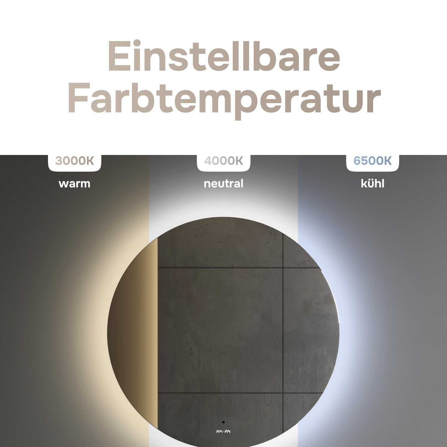 MTAMOX40601S Miroir LED 60 cm Hit-à intensité variable, sans contact, antibuée