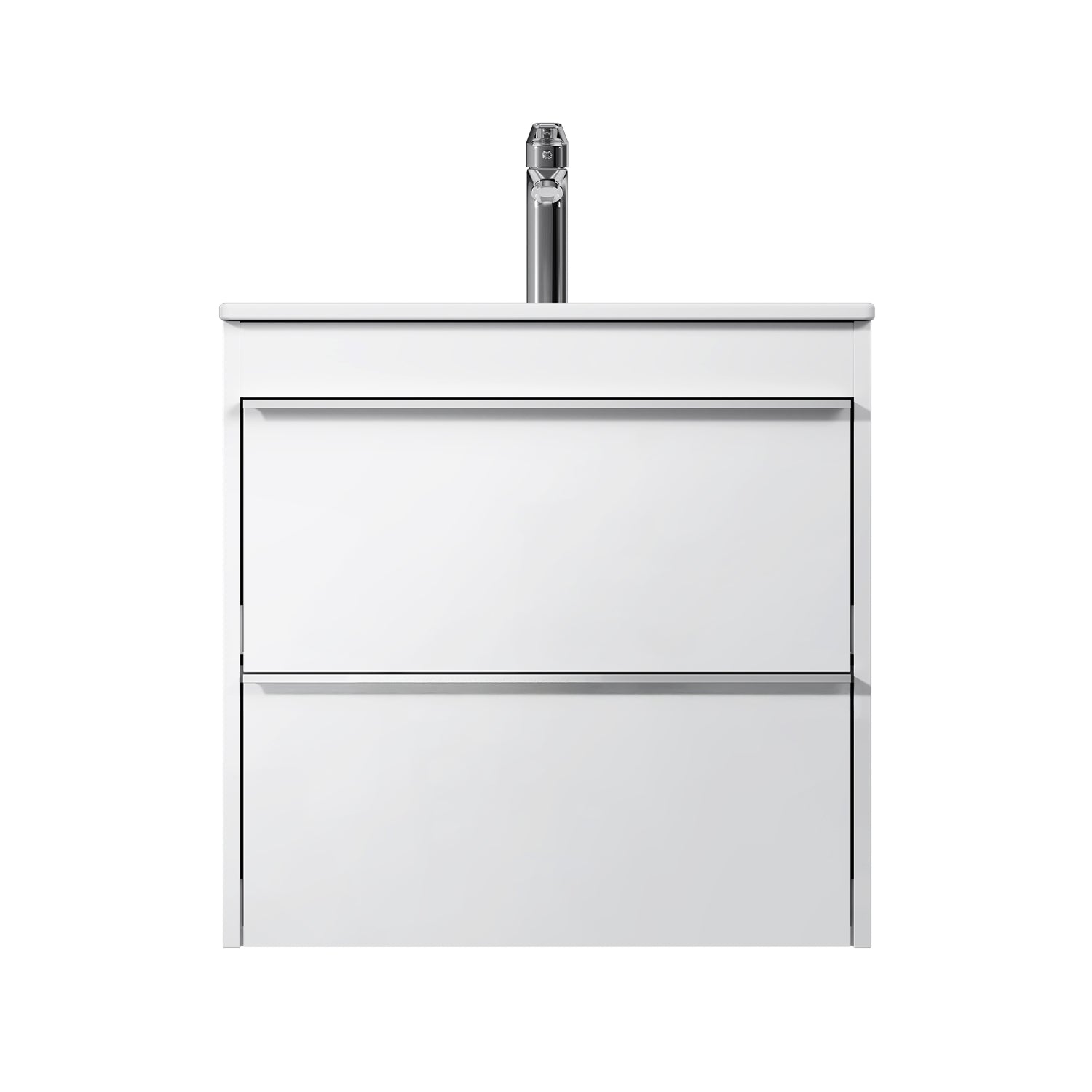Meuble vasque MTAX0602WG-C0602WG avec lavabo, livré à plat, 60 cm, 2 tiroirs