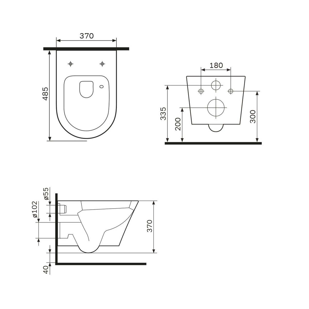 Ensemble WC complet Spike avec bâti-support et plaque de commande blanche–IIS90101. PA1900
