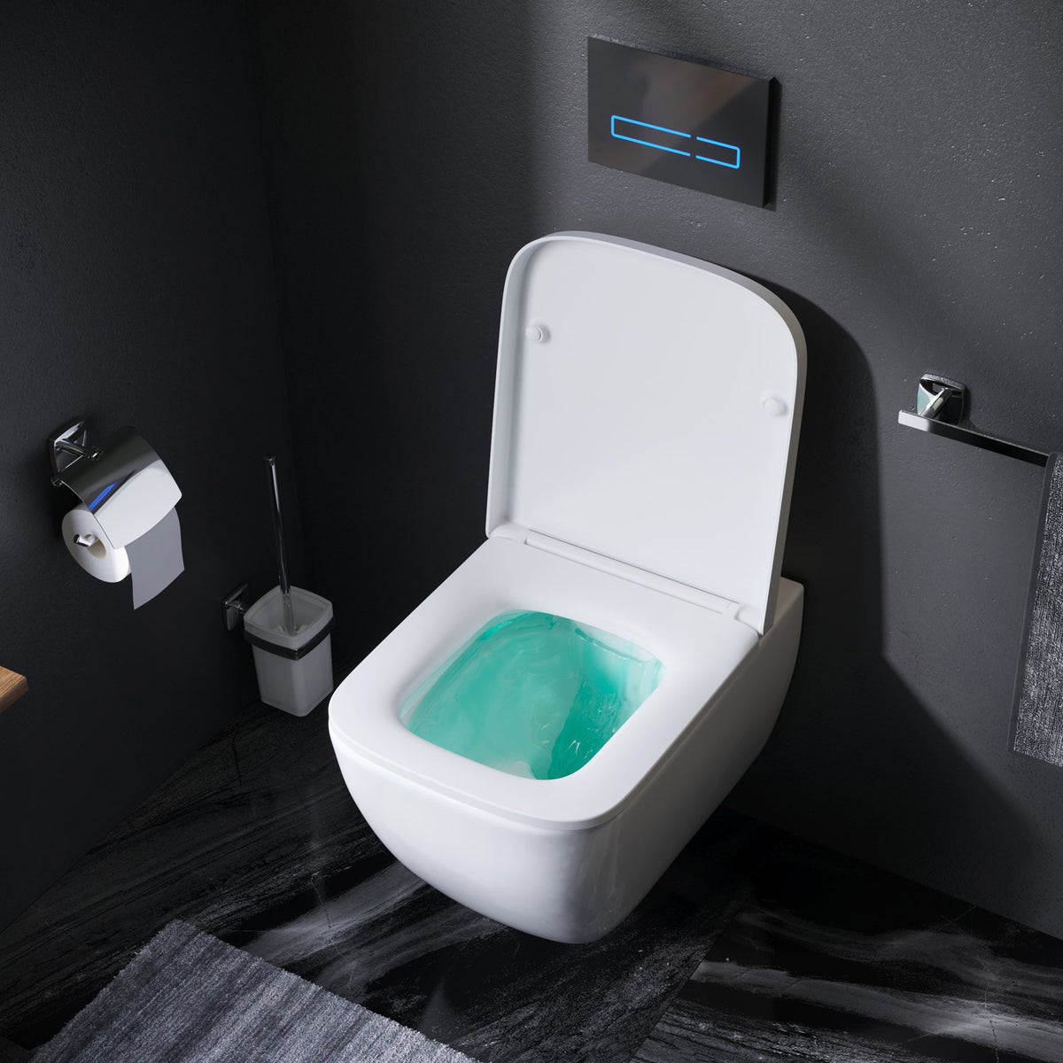 WC-Komplettset Gem mit Vorwandelement und weißer Betätigungsplatte – IIS90101.GA1700
